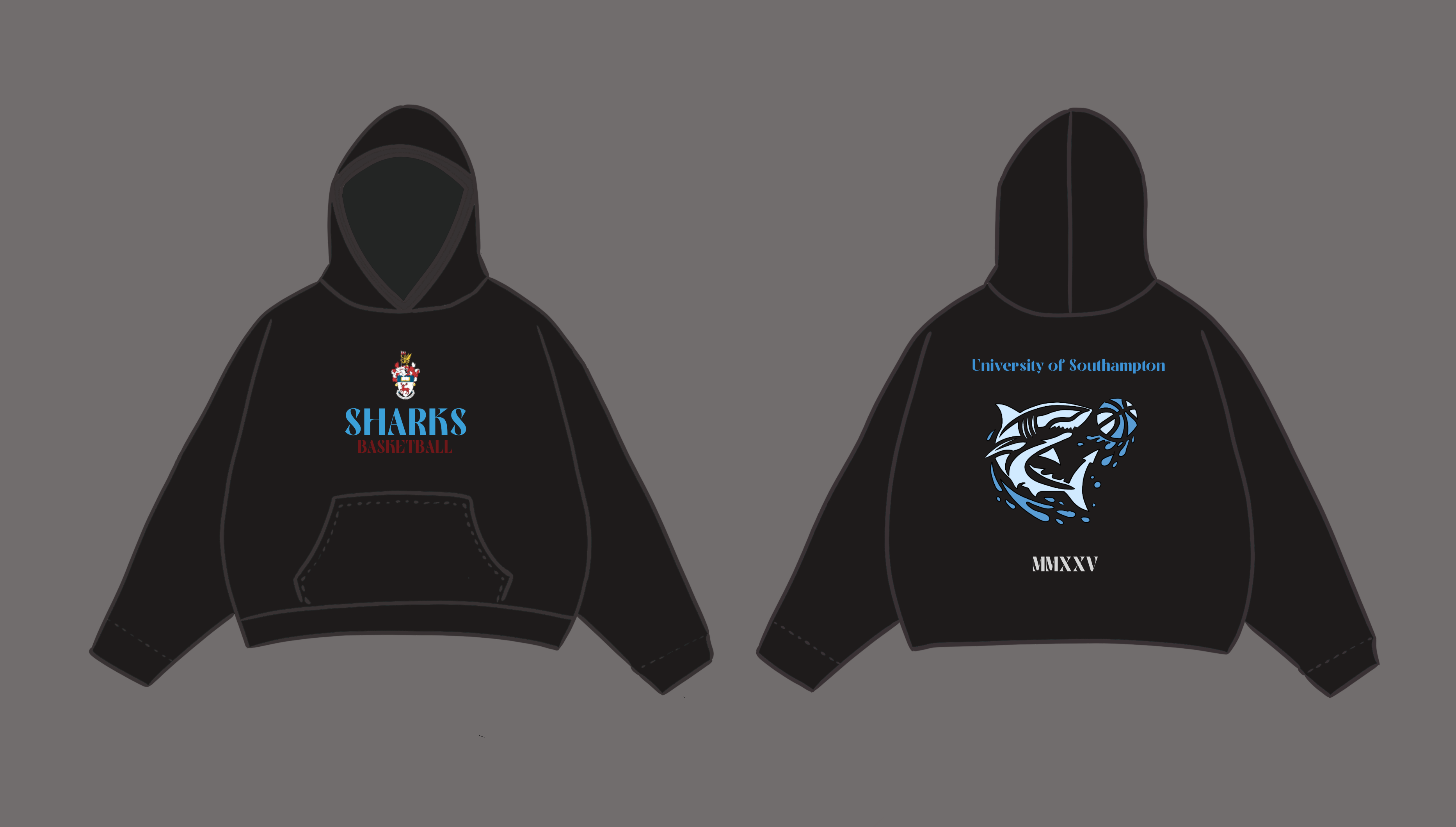 Black Sharks Hoodie (Blue)